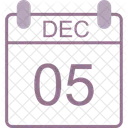 Decembre Calendrier Date Icône