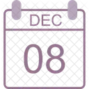 Decembre Calendrier Date Icône