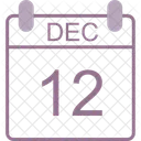 Decembre Calendrier Date Icône