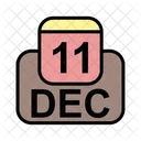 Decembre Calendrier Date Icône