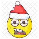 Emoji De Santa Decepcionado Expresion Decepcionada Etiqueta Emocional Icono