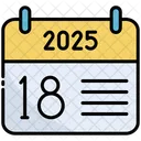Decimo Oitavo Calendario Tempo Ícone