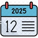 Decimo Segundo Calendario Tempo Ícone