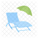 Deckchair And Umbrella  Icon