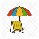 Deckchair with umbrella  Icon