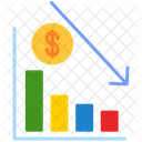 Declinio Dos Negocios Diminuicao Economica Diminuicao Do Dinheiro Ícone
