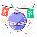 Happy New Year Decoration Icon
