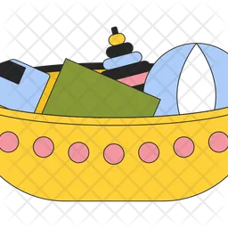 Decorative basket with toys  Icon