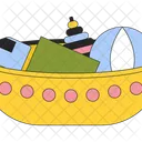 Decorative basket with toys  Icon