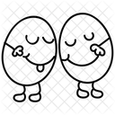 Decorative Eggs Drawing  Icon