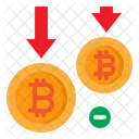 Decrease Bitcoin  Icon