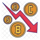 Decrease Bitcoin Decrease Bitcoin Icon