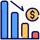 Decrease Analytics Currency Icon