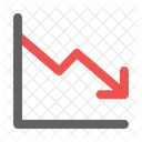 Decrease Down Arrow Line Chart Icon