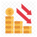 Decrease Money Coin Flat Icon
