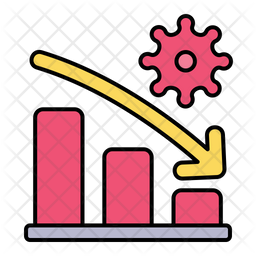 Decrease Virus Graph Icon - Download in Colored Outline Style