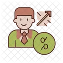 Dedução fiscal com personagem masculino  Ícone