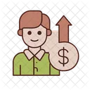 Dedução fiscal com personagem masculino  Ícone