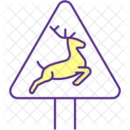 Deer crossing road sign  Icon
