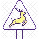Deer crossing road sign  Icon