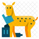 Deer with plastic trash  Icon