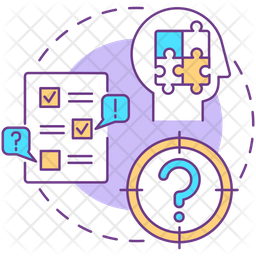 Define the problem Icon - Download in Colored Outline Style