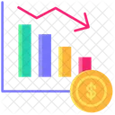 Dinero Estadisticas Abajo Icono