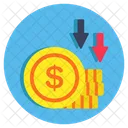 Deflation Low Dollar Value Low Money Value Icon