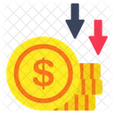 Deflation Low Dollar Value Low Money Value Icon