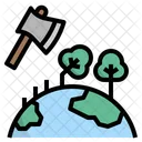 Deforestation Forest Axe Icon