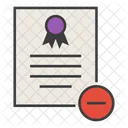 Delete Certificate Document Icon