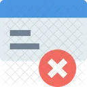 Credit Card Delete Card Disapproved Card Icon