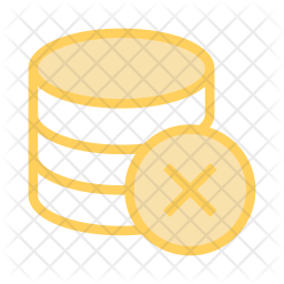 Delete database Icon - Download in Colored Outline Style