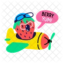 Berry Yum Morango Fruta Ícone