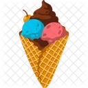 Glace Cornet Cuillere Icône
