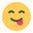 Delicioso Sonriente Emoticono Icono