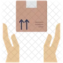 Cardboard Hand Box Icon