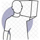 Delivery Box Carrying Box Boxes On Shoulder Icon
