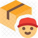 Delivery Box Courier Courier Man Delivery Boy Icon