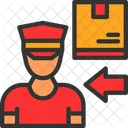 Delivery Boy Box Courier Icon