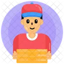 Food Service Delivery Boy Pizza Boy Icon