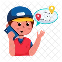 Order Communication Delivery Call Boy Calling Icon