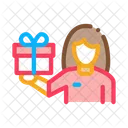 Woman Gift Courier Icon