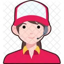 Delivery Girl Agent Customer Care Icon