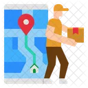 Delivery Location Tracking Maps Icon