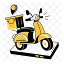Delivery Location Tracking Scooter Icon