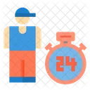 Hour Delivery Delivery Man Courier Boy Icon