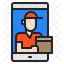 Smartphone Man Delivery Icon