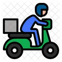 Delivery Man Motorcycle Delivery Icon