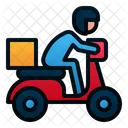 Delivery Man Motorcycle Delivery Icon